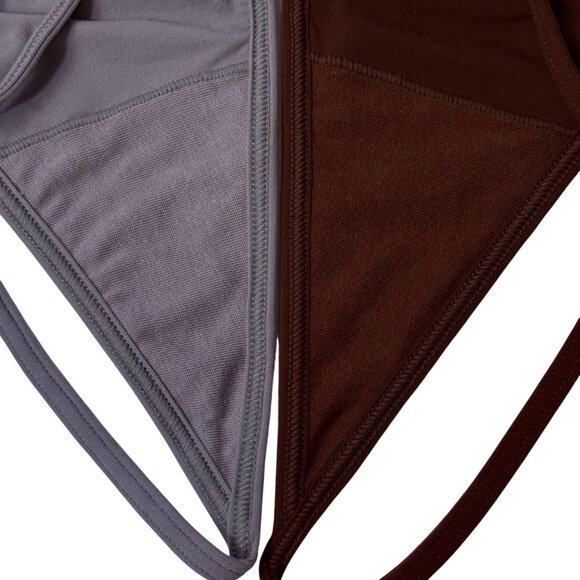 SKIMS Fits Everybody T-String Thongs Lot of 2 Grey Cocoa Large - Picture 6 of 9